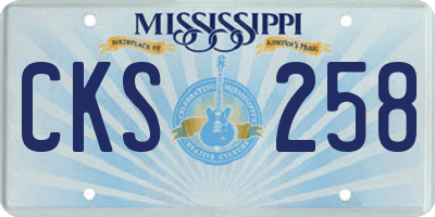 MS license plate CKS258