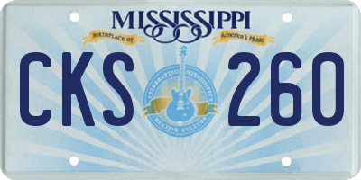 MS license plate CKS260