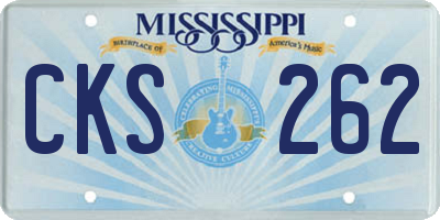 MS license plate CKS262