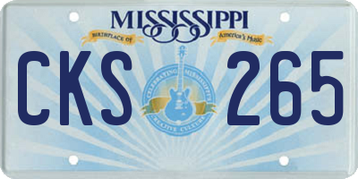 MS license plate CKS265