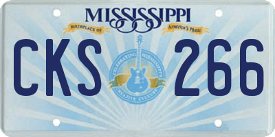 MS license plate CKS266