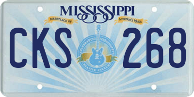 MS license plate CKS268