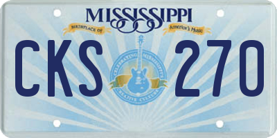 MS license plate CKS270