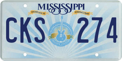 MS license plate CKS274