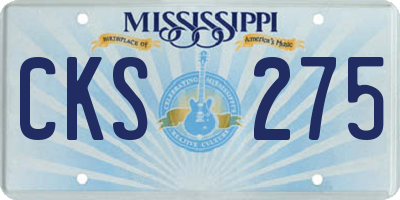 MS license plate CKS275