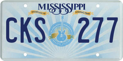 MS license plate CKS277
