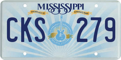 MS license plate CKS279
