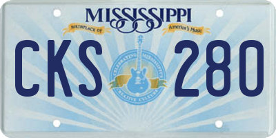 MS license plate CKS280
