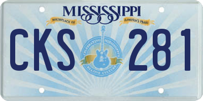 MS license plate CKS281