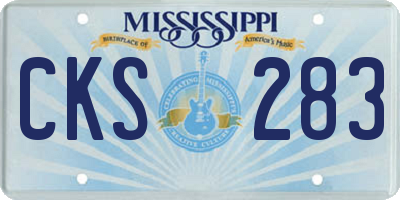 MS license plate CKS283