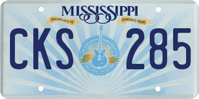 MS license plate CKS285