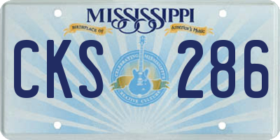 MS license plate CKS286