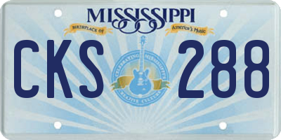 MS license plate CKS288