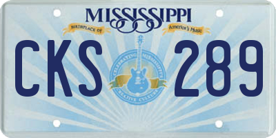 MS license plate CKS289
