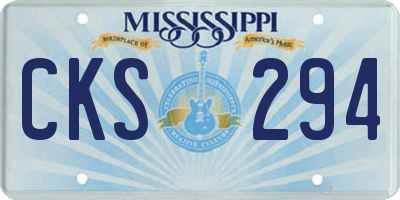 MS license plate CKS294