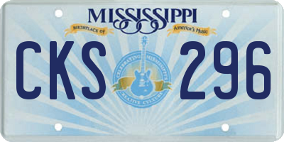 MS license plate CKS296