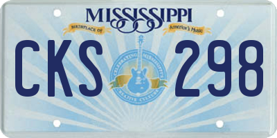 MS license plate CKS298