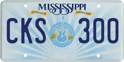 MS license plate CKS300