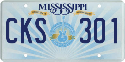 MS license plate CKS301