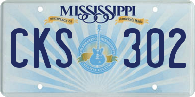 MS license plate CKS302