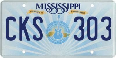 MS license plate CKS303