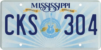 MS license plate CKS304