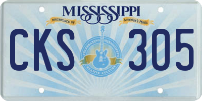 MS license plate CKS305