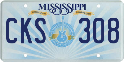 MS license plate CKS308