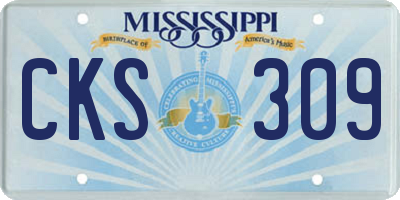 MS license plate CKS309