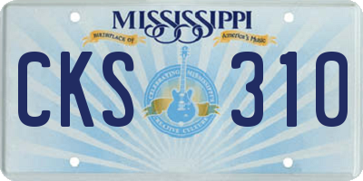 MS license plate CKS310