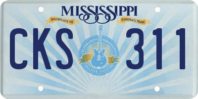 MS license plate CKS311
