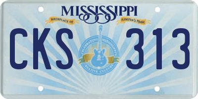 MS license plate CKS313