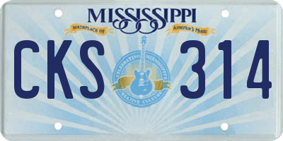MS license plate CKS314
