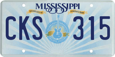 MS license plate CKS315