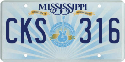 MS license plate CKS316