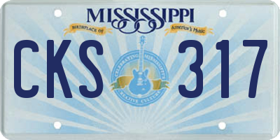 MS license plate CKS317