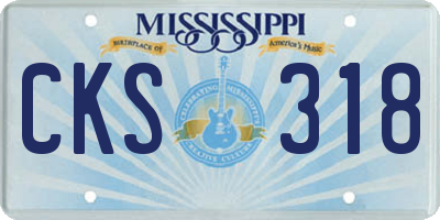 MS license plate CKS318
