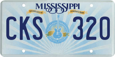 MS license plate CKS320