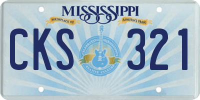 MS license plate CKS321
