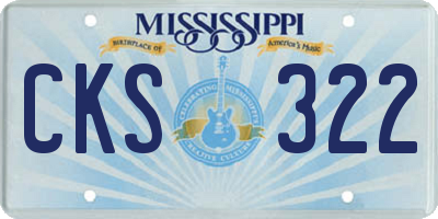 MS license plate CKS322