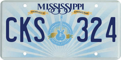 MS license plate CKS324