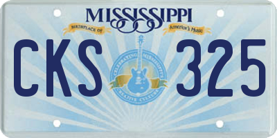 MS license plate CKS325