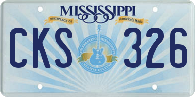 MS license plate CKS326