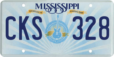 MS license plate CKS328