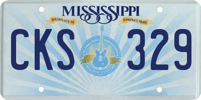 MS license plate CKS329