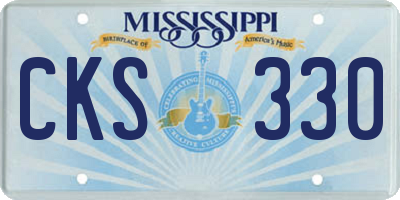 MS license plate CKS330