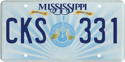 MS license plate CKS331