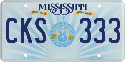 MS license plate CKS333