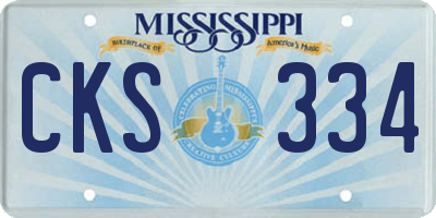 MS license plate CKS334