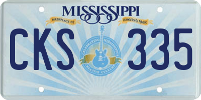 MS license plate CKS335